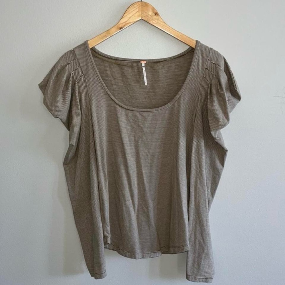 Free People Penelope Striped Puff Sleeve Blouse